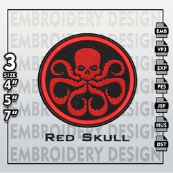 Red Skull Movie Embroidery Designs, Marvel Comics  Embroidery Files, Red Skull, Machine Embroidery Pattern