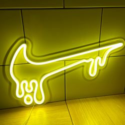 drip neon swoosh led sign gift for sneakerhead | wall art | light decor | hypebeast decoration room | custom lighting |