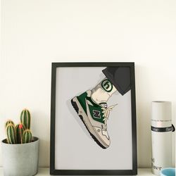 new balance art | printed poster | wall art | 550 | print artist | gift for sneakerhead or hypebeast | five prints |