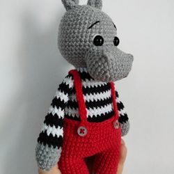 Crochet Toy amigurumi Hippopotamus handmade soft toy baby gift