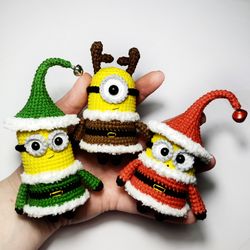 Crochet Toy amigurumi Minions Stuart Bob Kevin handmade soft toy baby gift