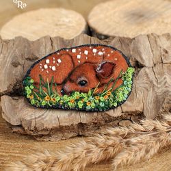 textile brooch Baby fawn