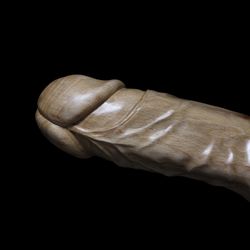Wood penis 257, erotic art sculpture, wooden penis sculpture, adult content.