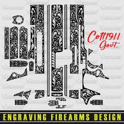 engraving firearms design colt 1911 scroll design