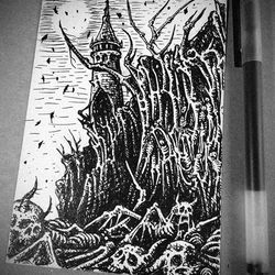 a world in pain - original drawing