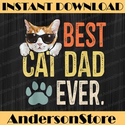 best cat dad ever funny retro cat lover fathers day best dad daddy father's day happy father's day png sublimation