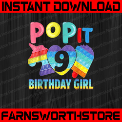 birthday girl pop it 9th unicorn png, pop it seven 9th png, birthday girl pop it unicorn png, birthday girl png