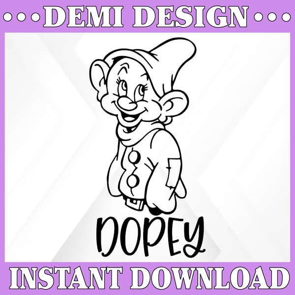 Dwarf Dopey svg, png, dxf, Star wars svg, Cartoon svg, Disne - Inspire ...