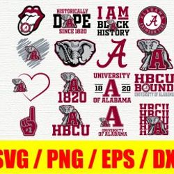 university of alabama hbcu collection, svg, png, eps, dxf
