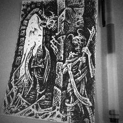 a looming menace - original drawing