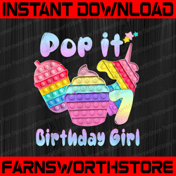 7th Birthday Girl Pop It Png, Birthday Girl Pop It Unicorn Png, Girl Pop It Birthday Png, Birthday Girl Png, Pop It Png