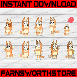 10 designs bingo svg bundle | bluey svg | bluey birthday | bluey party supplies | bluey birthday decorations| dog|png