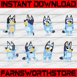 10 designs bluey svg bundle | bluey svg | bluey birthday | bluey party supplies | bluey birthday decorations| dog|png