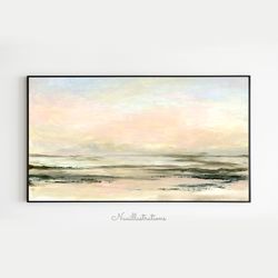 Samsung Frame TV Art Abstract Landscape Painting, Pastel Sky Minimalist Downloadable, Digital Download