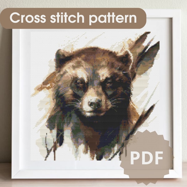 Wolverine cross stitch pattern, animal cross stitch chart, P | Inspire ...
