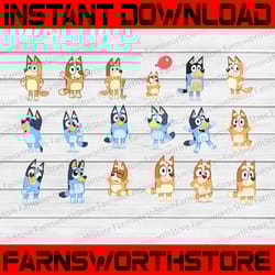 20 designs bluey and bingo svg bundle | bluey svg | bluey birthday | bluey party| bluey birthday decorations|png|svg