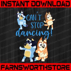 bluey dad cant stop dancing for father day png, bluey dad png, the heeler family png, bluey charaters png
