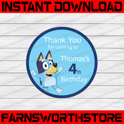 personalised bluey svg, custom age and name birthday gift svg, bluey birthday party svg, bluey family svg,