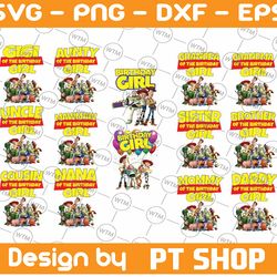 toy story birthday girl png, toy story family matching birthday png, personalized png, custom birthday girl png, birthda
