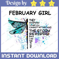 february girl hippie - whisper words of wisdom png, birthday gift, february birthday/  sublimation printing