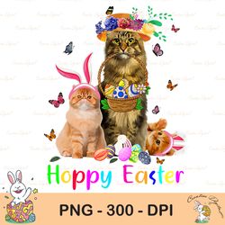 cats easter day bunny eggs happy easter sublimation, happy easter png, cute easter png, easter png, bunny png, easter cl