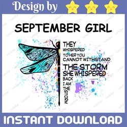 september girl hippie - whisper words of wisdom png, birthday gift, september birthday/  sublimation printing