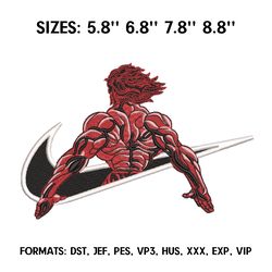 hanma yujiro embroidery design file, baki the grappler anime embroidery design, anime design pes, baki hanma design