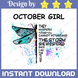 october girl hippie - whisper words of wisdom png, birthday gift, october birthday/  sublimation printing