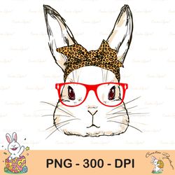 cute bunny mom leopard bandana sunglasses easter day sublimation, happy easter png, cute easter png, easter png, bunny p