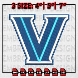 Villanova Wildcats Embroidery files, NCAA D1 teams Embroidery Designs, NCAA Villanova, Machine Embroidery Pattern