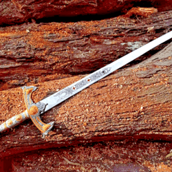 medieval knights templar sword with king arthur inspiration: a historical sword with leather sheath and cover