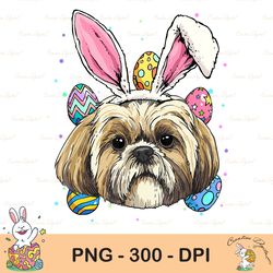 easter bunny shih tzu dog sublimation, happy easter png, cute easter png, easter png, bunny png, easter clip art, instan