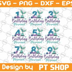 birthday mermaid png, mermaid birthday png bundle, mermaid tail png, birthday girl png bundle, mermaid numbers png, birt