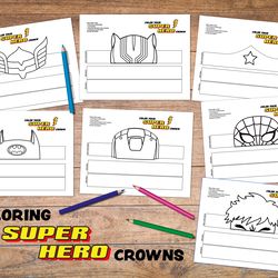 superhero crowns, superhero masks, hero masks, superhero party, spiderman, batman, hulk, iron man, thor, black panther