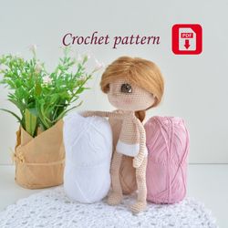 Crochet Doll pattern, Base Doll tutorial, Pattern BODY only (English PDF), Stuffed doll pattern, Amigurumi doll base