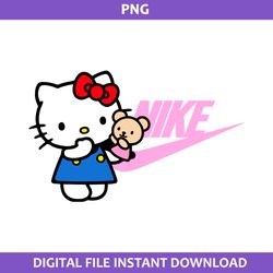 hello kitty nike png, hello kitty swoosh png, nike logo png, hello kitty png digital file
