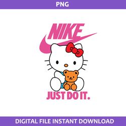 hello kitty swoosh png, hello kitty nike png, nike logo png, hello kitty png digital file