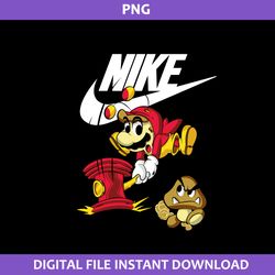 Mario Nike Png, Mario Swoosh Png, Nike Logo Png, Super Mario Png Digital File