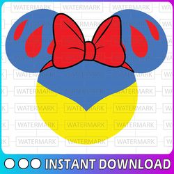 snow white mouse ears svg, snow white svg, eps, dxf, png cutfiles for cricut silhouette cameo, snow white mickey ears sv