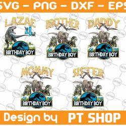 personalized dinosaur birthday boy png, dinosaur family birthday matching png, t-rex png custom birthday, birthday boy p