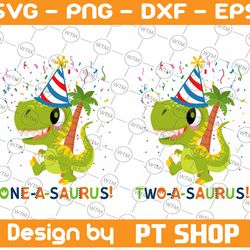 two-a-saurus png printable file, second birthday, dinosaur 2 png, t-rex png, dinosaur second birthday design