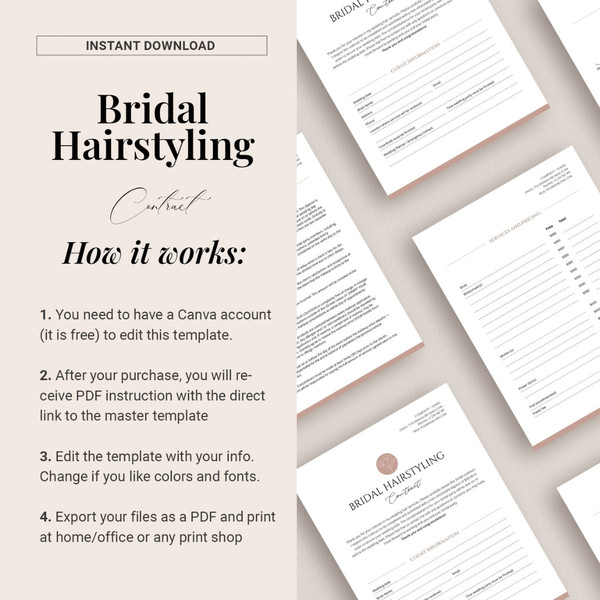 Bridal Hair Contract Template, Editable Hairstyling Services Agreement, Wedding Party, Freelance Hairstylists forms (6).jpg