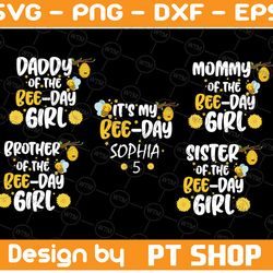 personalized bee day svg png, bee birthday png, family bee birthday png, bee day birthday png cut file, svg, digital