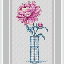 PDF flower cross stitch pattern, Flower scheme for embroidery, Nature, Small cross stitch, Digital PDF