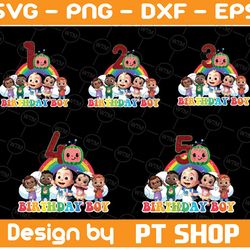 cocomelon birthday number png, cocomelon birthday boy/ girl png, cocomelon party family matching shirt, cocomelon png, w