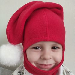 Baby Santa hat, kid's balaclavas, child's fullface mask, Christmas balaclava hat, balaclava Santa, Santa hat