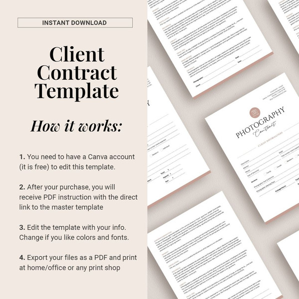 Photography Client Contract Template, Editable Client Agreement for Photographers, Photographer Marketing Business form, (5).jpg