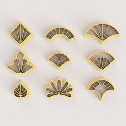 art deco flowers polymer clay cutter