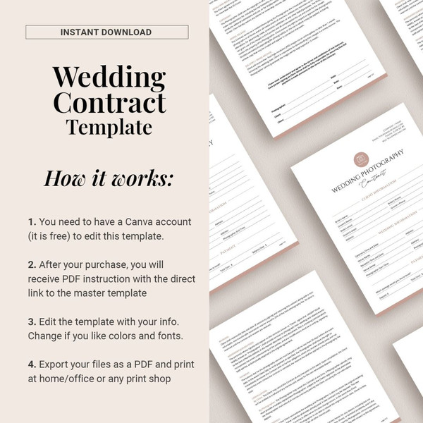 Wedding Photography Client Contract Template, Editable Client Agreement for Photographers Marketing Business form, Canva (5).jpg