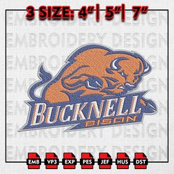 Bucknell Bison Embroidery files, NCAA D1 teams Embroidery Designs, NCAA Bucknell, Machine Embroidery Pattern